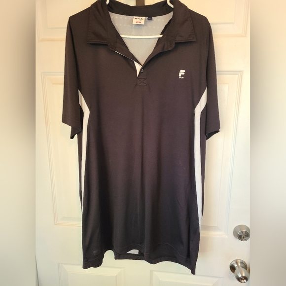 (867) FILA Men's Premium Sports Golf Polo Shirt, Size: XXT, Color: Black - Picture 2 of 15